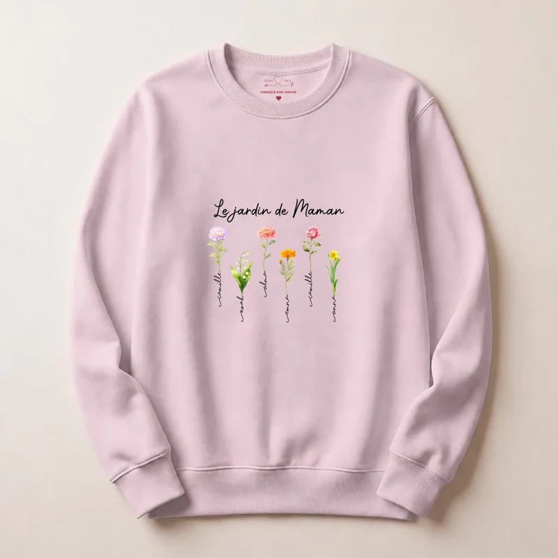 Pull personnalisé fête des mères - le jardin de maman