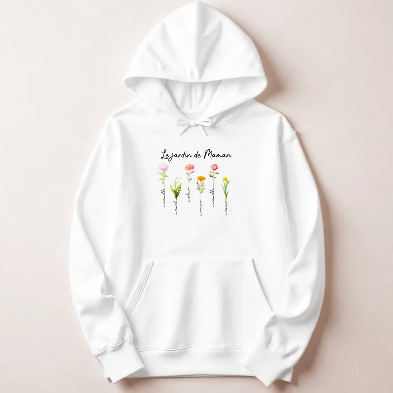 Pull personnalisé fête des mères - le jardin de maman