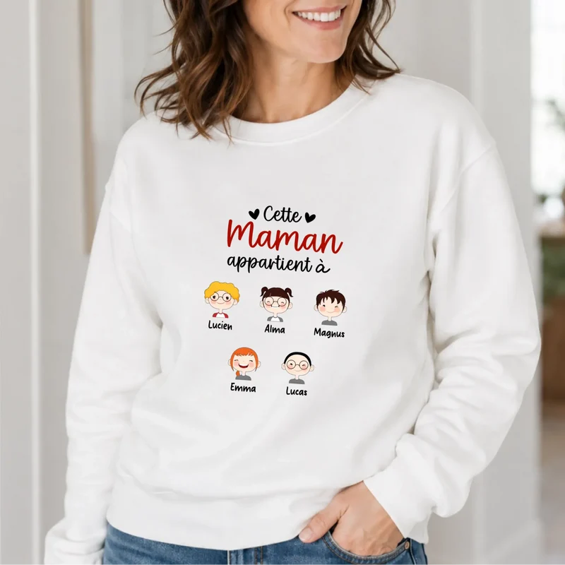 Pull personnalisé maman - cette maman appartient à