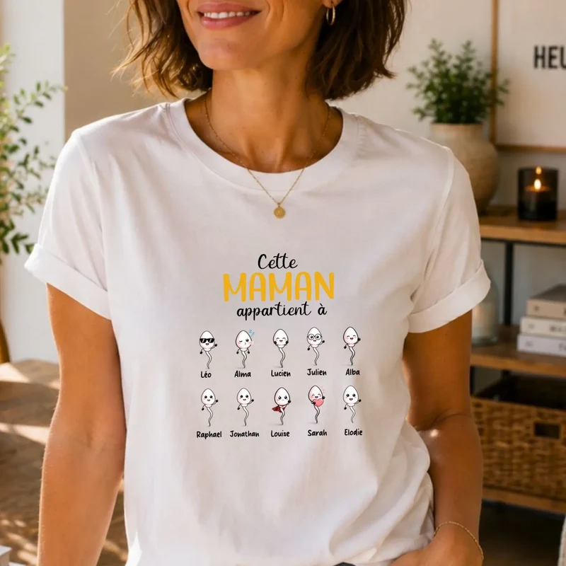 Pull personnalisé maman - cette maman appartient à ses enfants