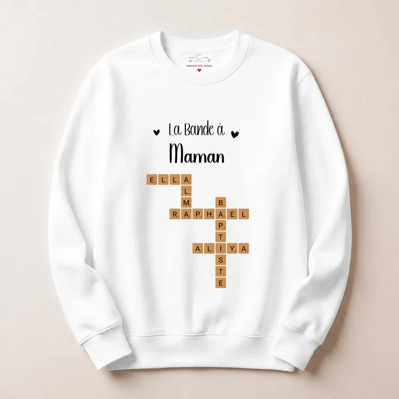 Pull personnalisé anniversaire maman - Scrabble