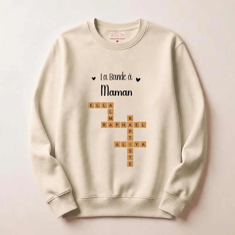 Pull personnalisé anniversaire maman - Scrabble
