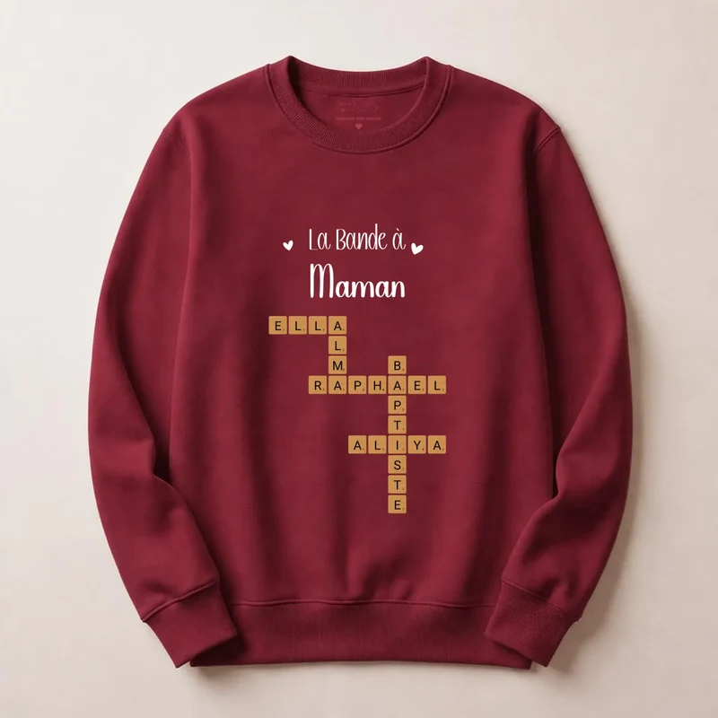 Pull personnalisé anniversaire maman - Scrabble