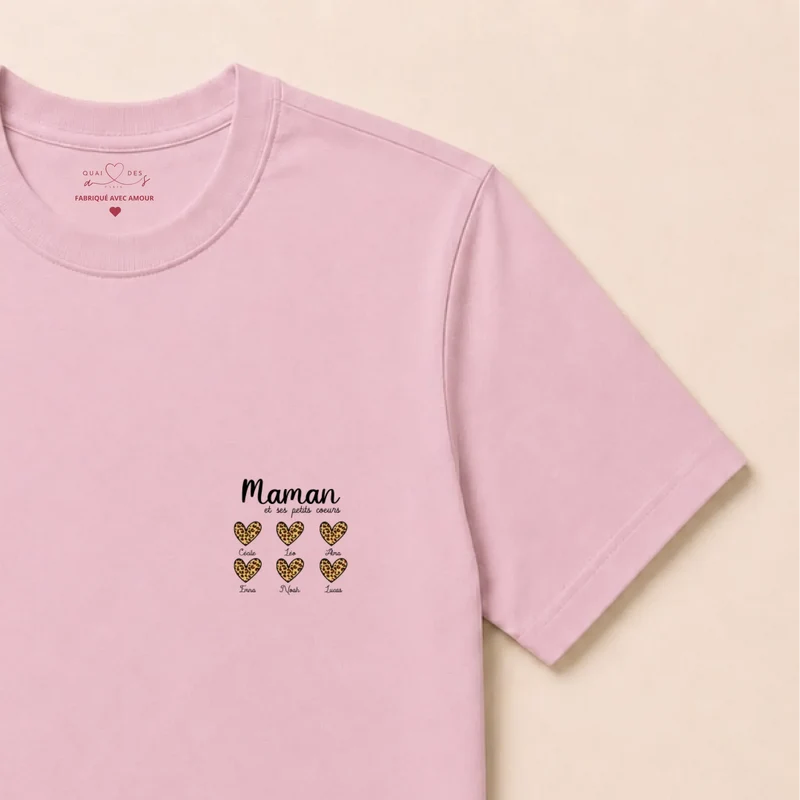 Pull personnalisé fête des mères - cœurs prénoms