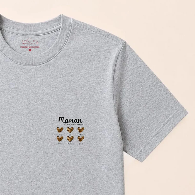 Pull personnalisé fête des mères - cœurs prénoms