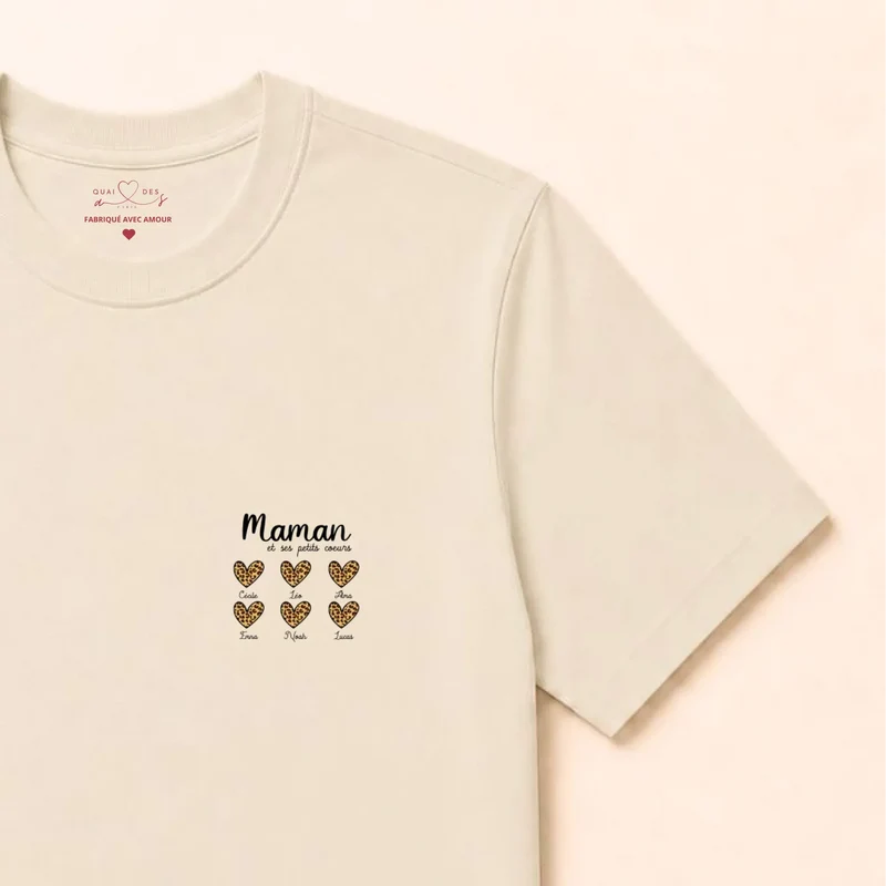 Pull personnalisé fête des mères - cœurs prénoms