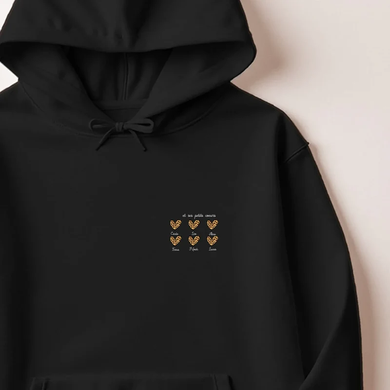 Pull personnalisé fête des mères - cœurs prénoms