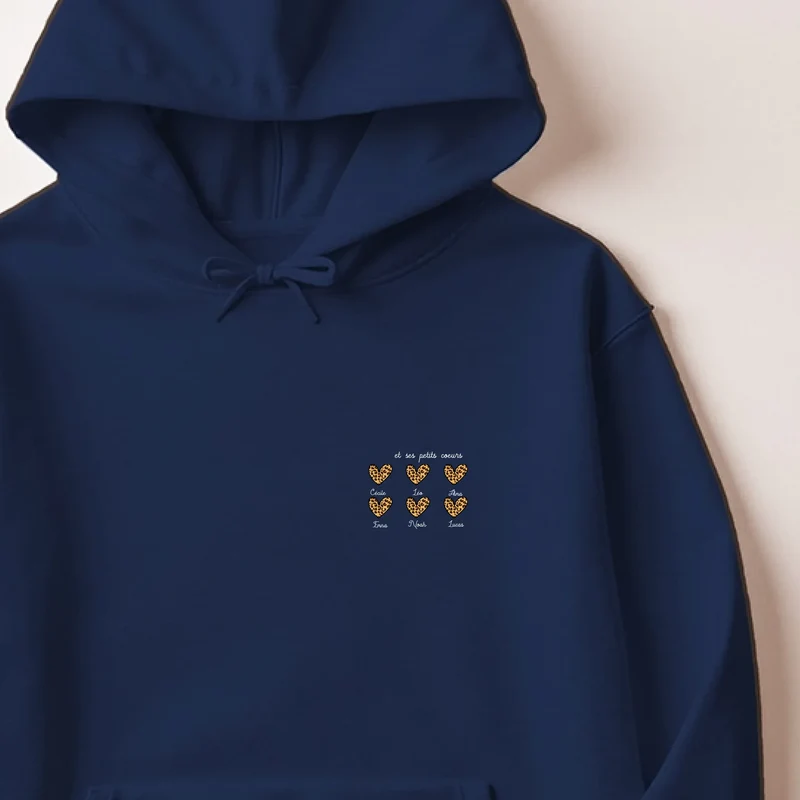 Pull personnalisé fête des mères - cœurs prénoms