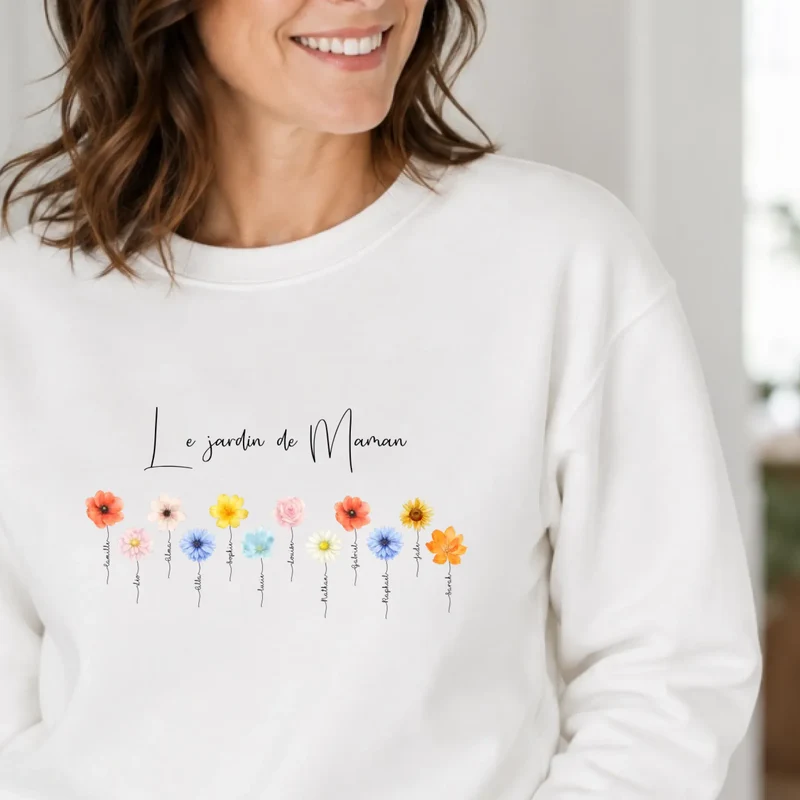 Pull personnalisé maman - le jardin de maman