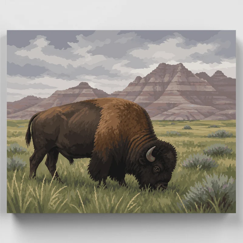 Bison of the Badlands - Paint by Numbers Kit
