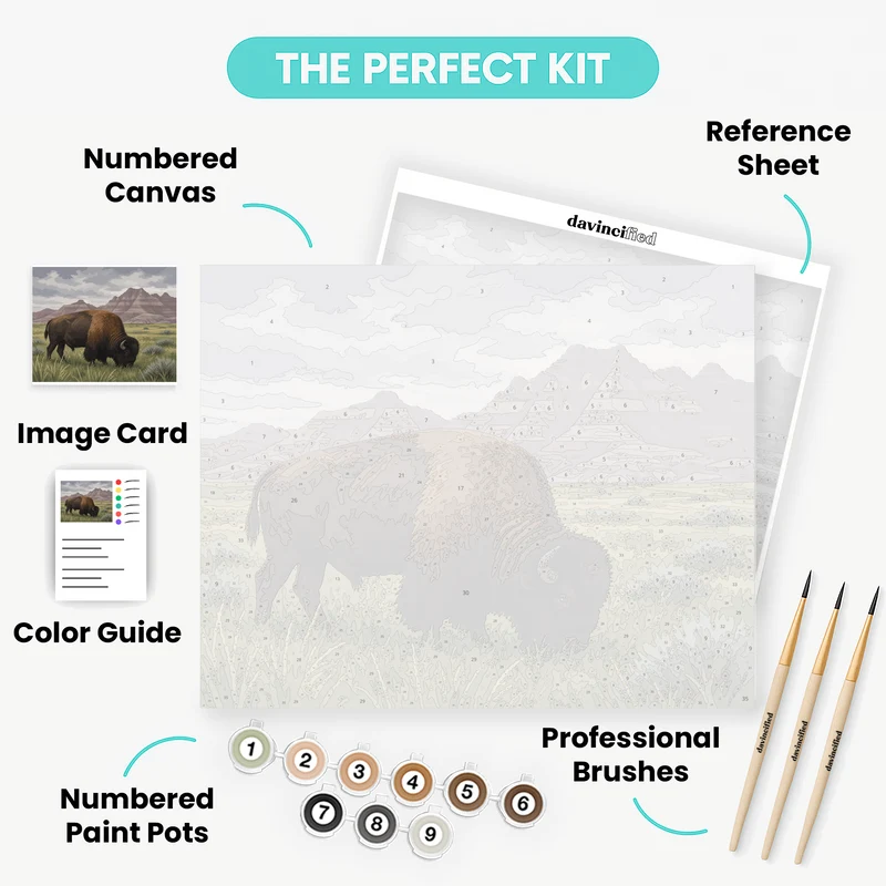 Bison of the Badlands - Paint by Numbers Kit