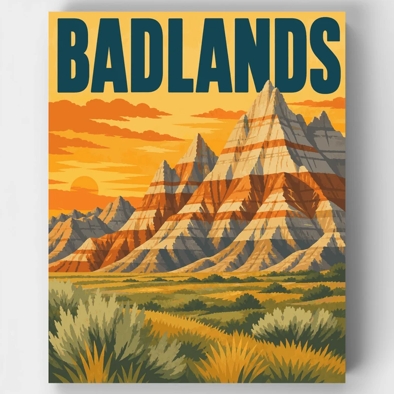 Badlands Sunset Spires - Paint by Numbers Kit