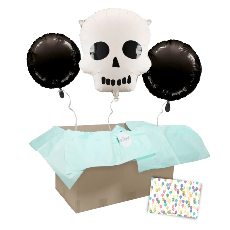 Heliumballon-Geschenk Halloween Totenkopf