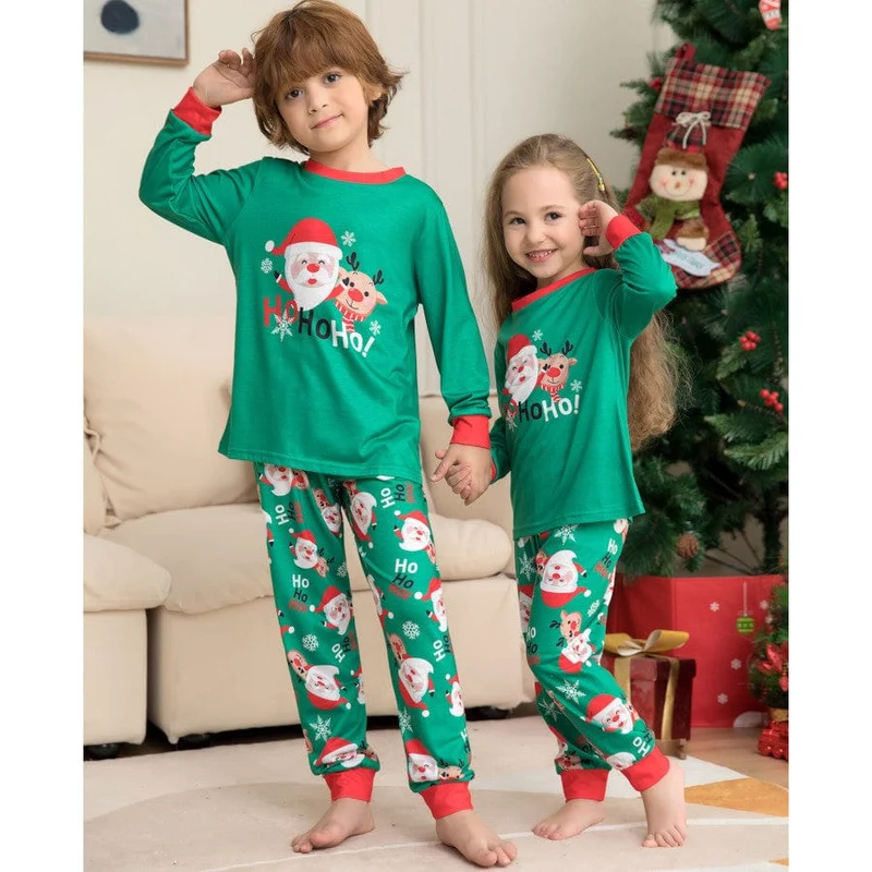 Weihnachtspyjama Grün
