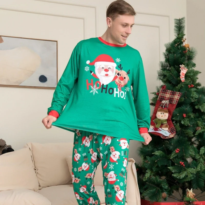 Weihnachtspyjama Grün