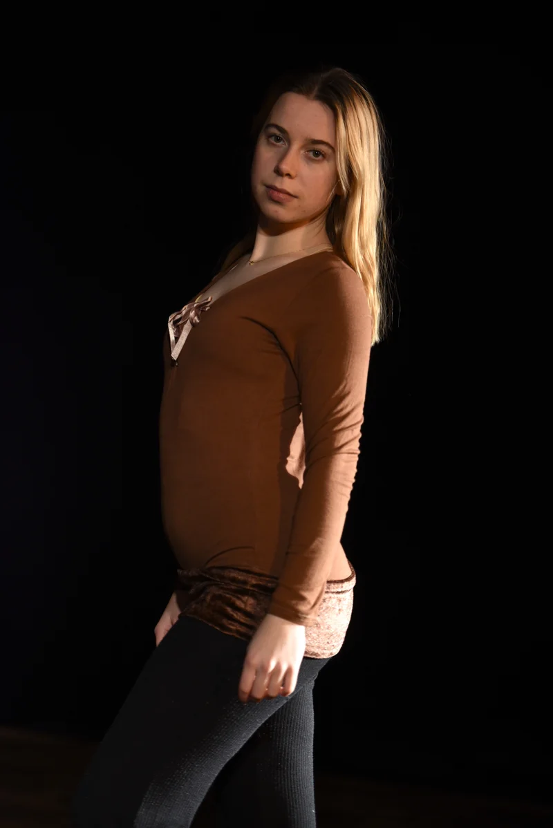 Top - Braunes Langarmshirt - W118