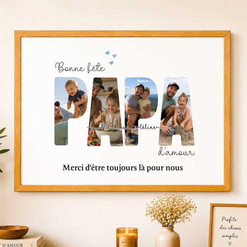 Cadeau papa personnalisé photo - Bonne fête Papa d'amour