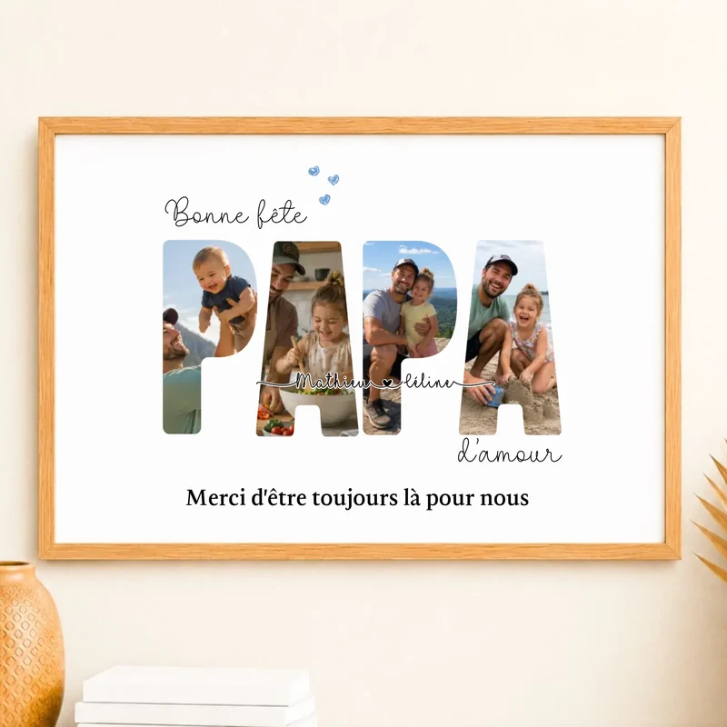 Cadeau papa personnalisé photo - Bonne fête Papa d'amour