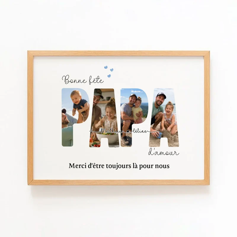 Cadeau papa personnalisé photo - Bonne fête Papa d'amour