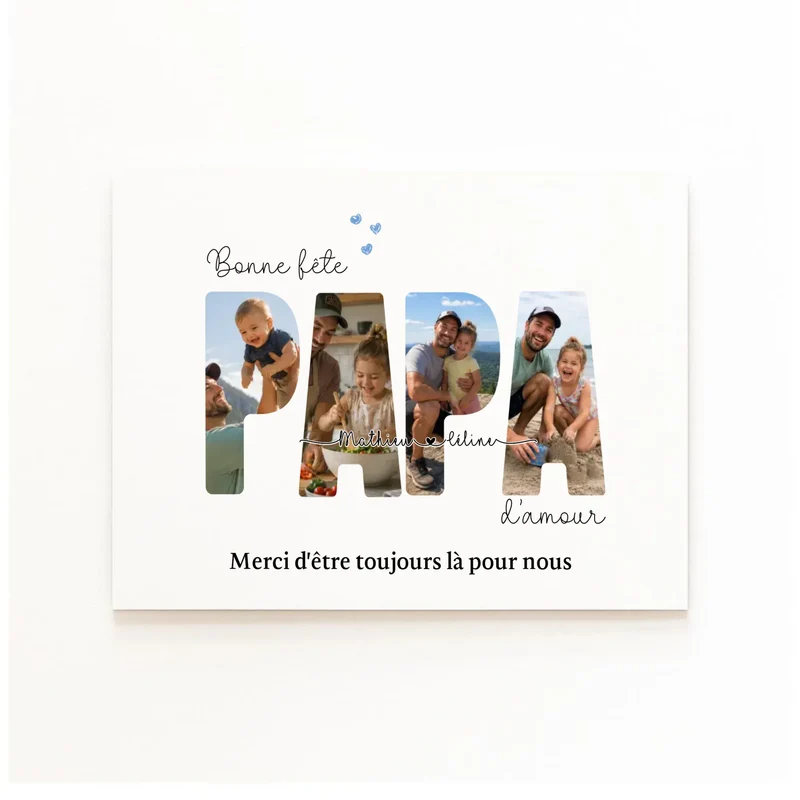 Cadeau papa personnalisé photo - Bonne fête Papa d'amour