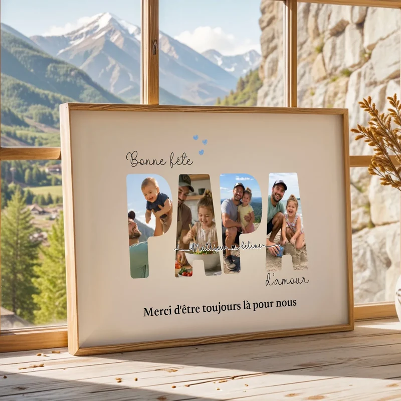 Cadeau papa personnalisé photo - Bonne fête Papa d'amour