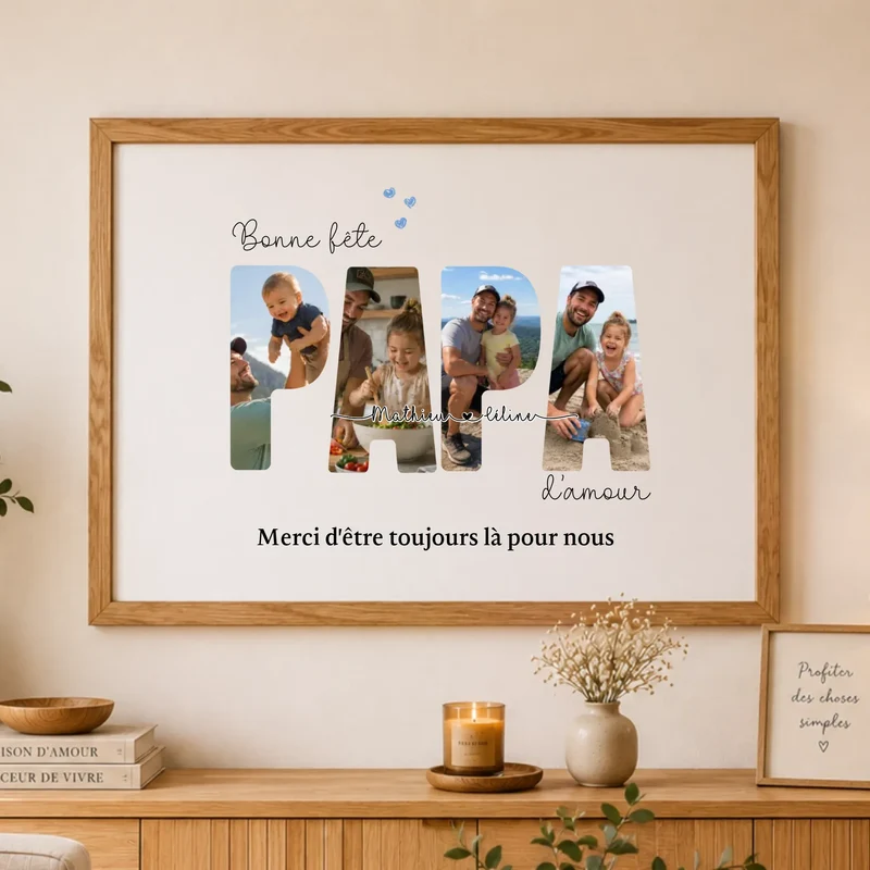 Cadeau papa personnalisé photo - Bonne fête Papa d'amour