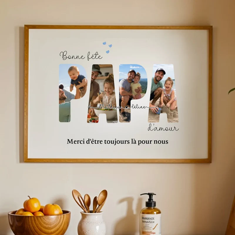 Cadeau papa personnalisé photo - Bonne fête Papa d'amour