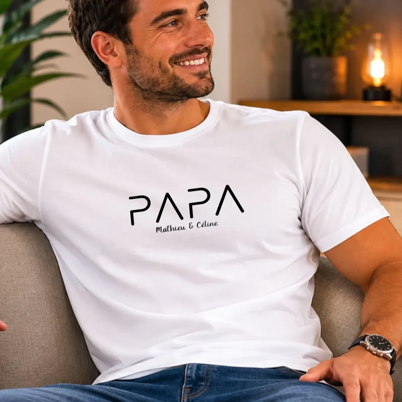 T-Shirt Personnalisé Papa -Cadeau anniversaire