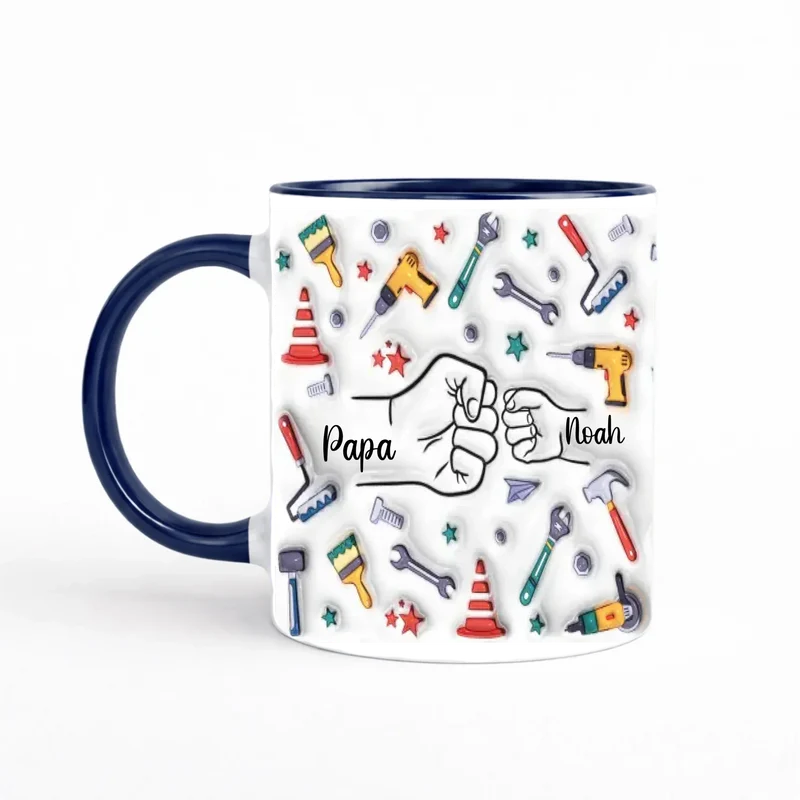 Tasse Personnalisé Café Papa - Effet 3D
