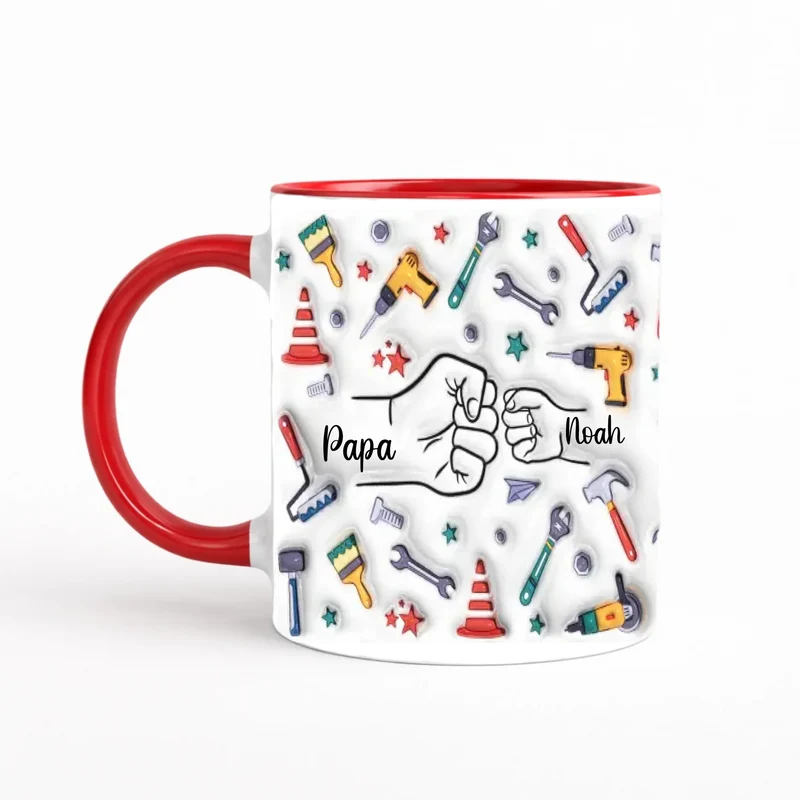 Tasse Personnalisé Café Papa - Effet 3D