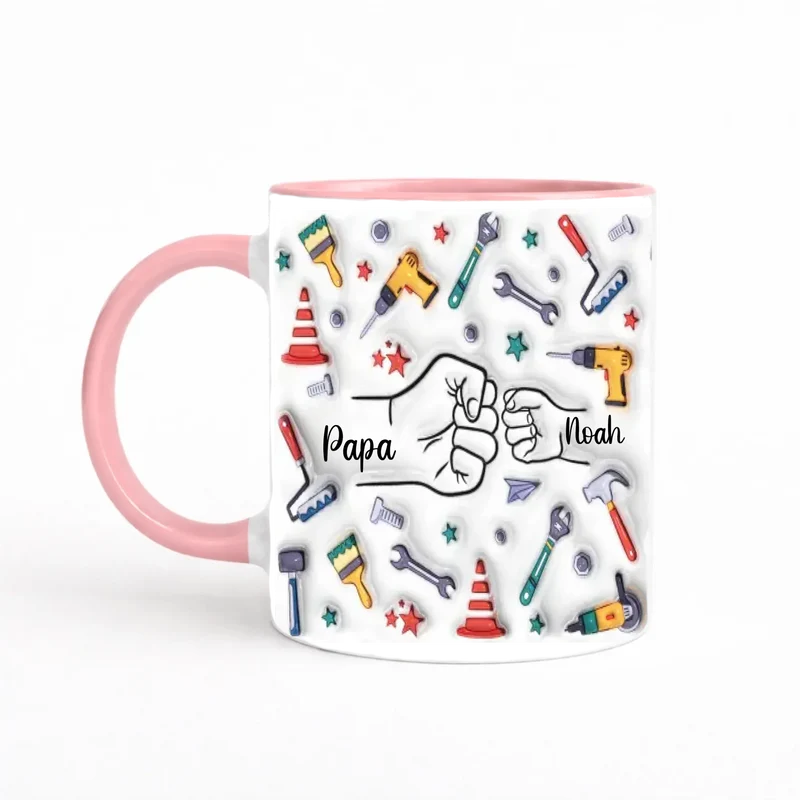 Tasse Personnalisé Café Papa - Effet 3D