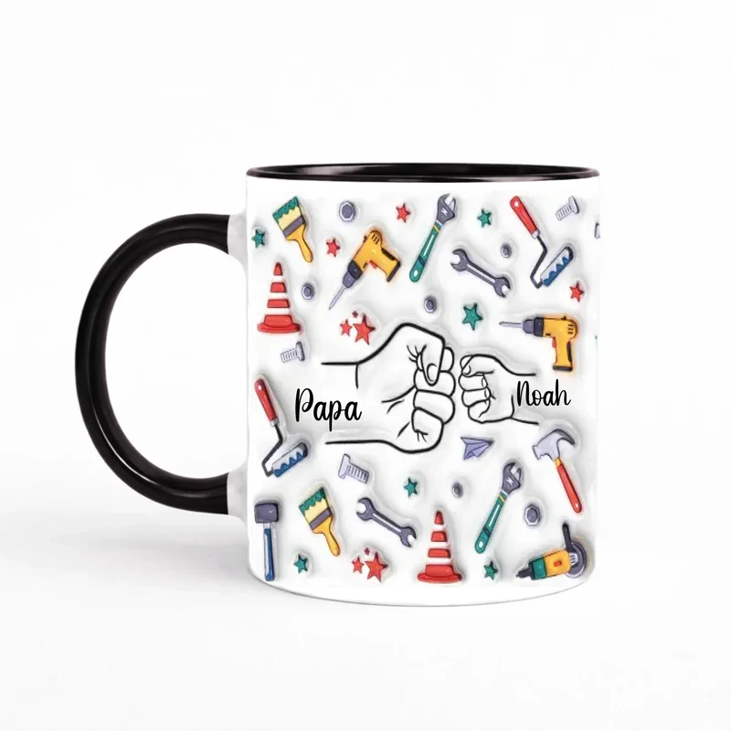 Tasse Personnalisé Café Papa - Effet 3D