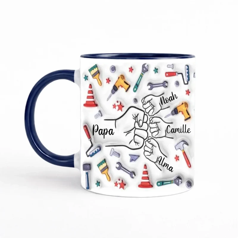 Tasse Personnalisé Café Papa - Effet 3D