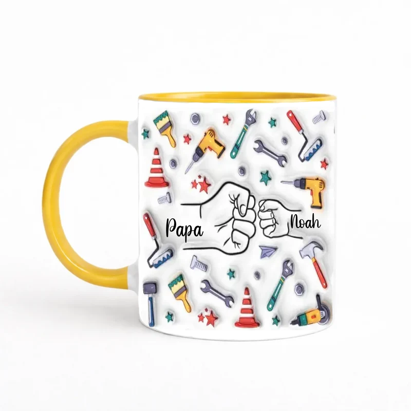 Tasse Personnalisé Café Papa - Effet 3D