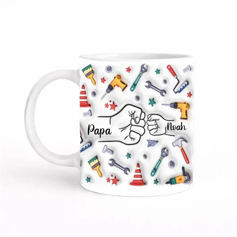 Tasse Personnalisé Café Papa - Effet 3D