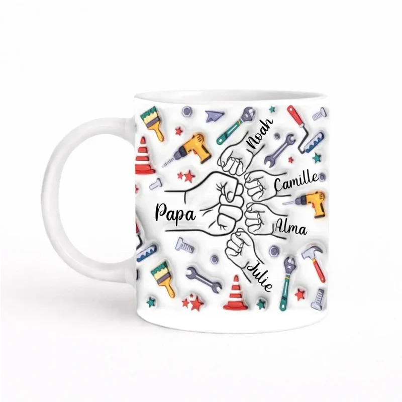 Tasse Personnalisé Café Papa - Effet 3D