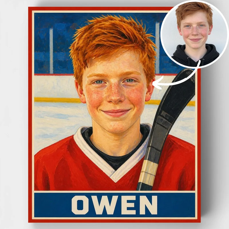 Hockey Rookie Card - Custom Paint by Numbers Kit