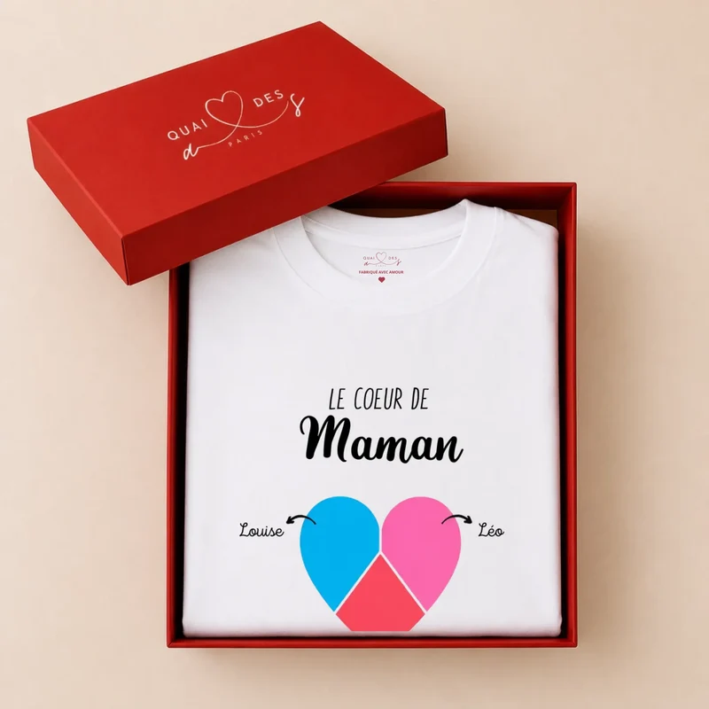 T-shirt personnalisé maman - le cœur de maman