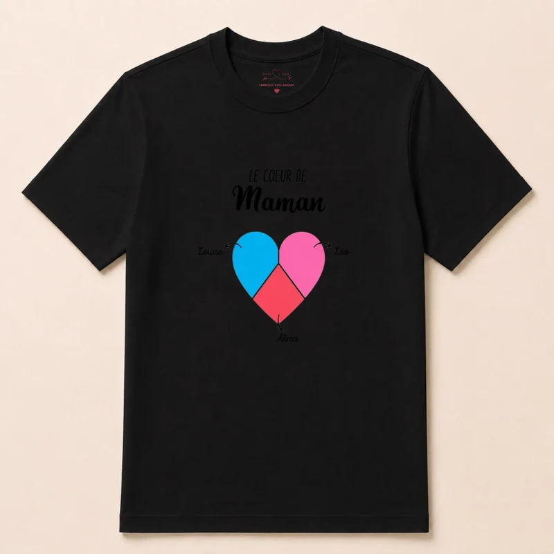 T-shirt personnalisé maman - le cœur de maman