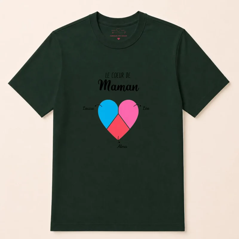 T-shirt personnalisé maman - le cœur de maman