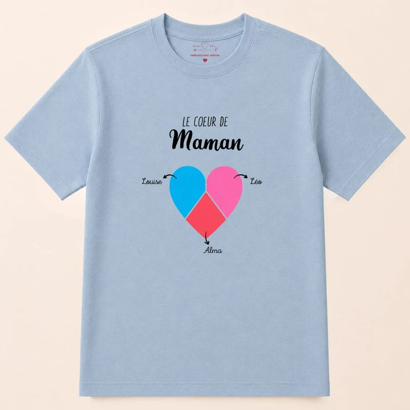 T-shirt personnalisé maman - le cœur de maman