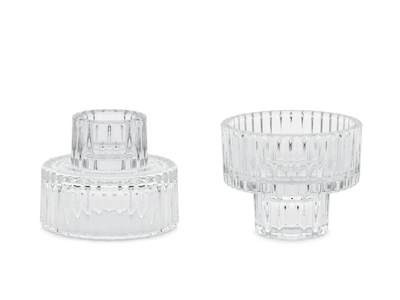 Kerzenständer Glas 2-in-1 4 Stk.