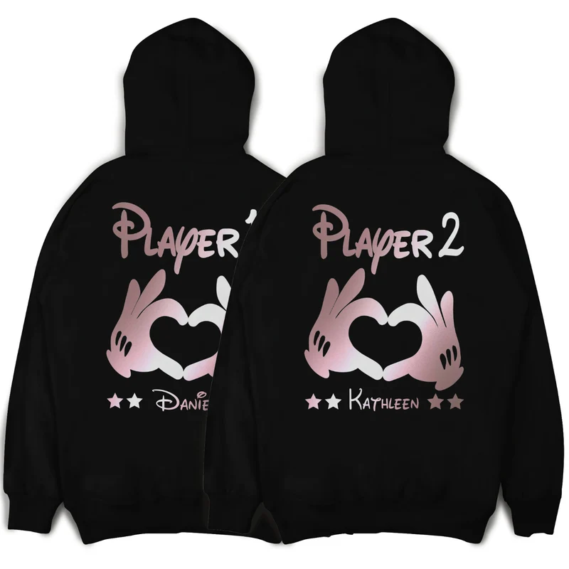 Player 1 Player 2 Hoodies Pärchen Pullover für Paare Paarpullis Pärchen Geschenk Pärchenpullover Weihnachten Paar Pullover Wunschnamen Paare