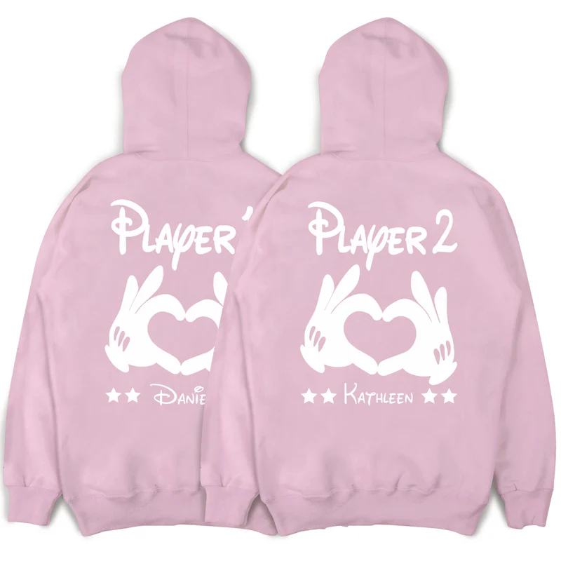 Player 1 Player 2 Hoodies Pärchen Pullover für Paare Paarpullis Pärchen Geschenk Pärchenpullover Weihnachten Paar Pullover Wunschnamen Paare