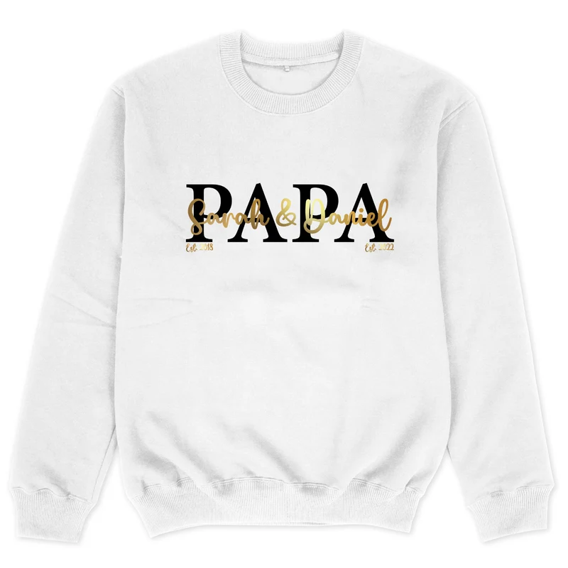 Papa Sweatshirt personalisiert Geschenk Vatertag Pullover für Papa Vatertagsgeschenk Wunschtext Familie Sweater Kindernamen Est Datum Papa