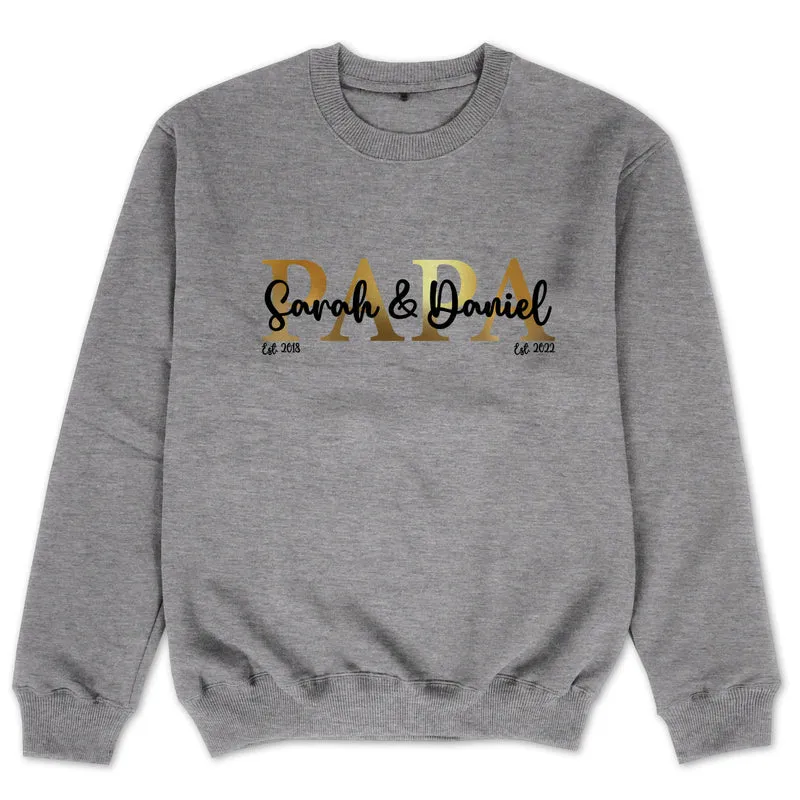 Papa Sweatshirt personalisiert Geschenk Vatertag Pullover für Papa Vatertagsgeschenk Wunschtext Familie Sweater Kindernamen Est Datum Papa