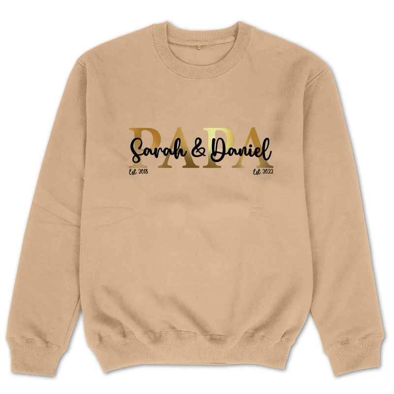 Papa Sweatshirt personalisiert Geschenk Vatertag Pullover für Papa Vatertagsgeschenk Wunschtext Familie Sweater Kindernamen Est Datum Papa