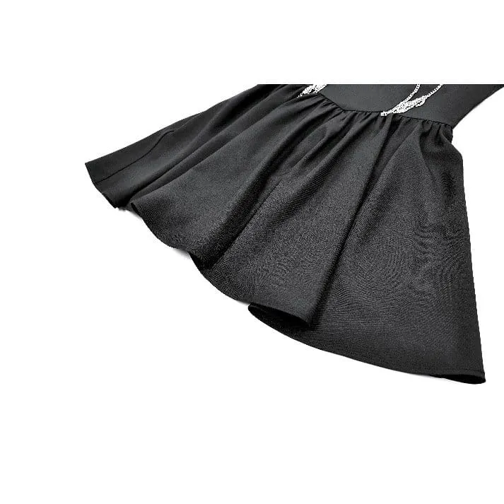 Punk-Kleid mit Ketten, Cut-outs und Neckholder für Damen, Abschlusskleid