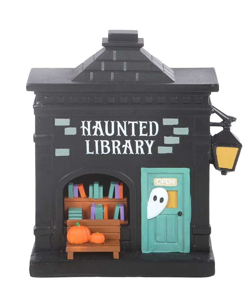 „Spukbibliothek“ LED Leuchtdekoration 13cm