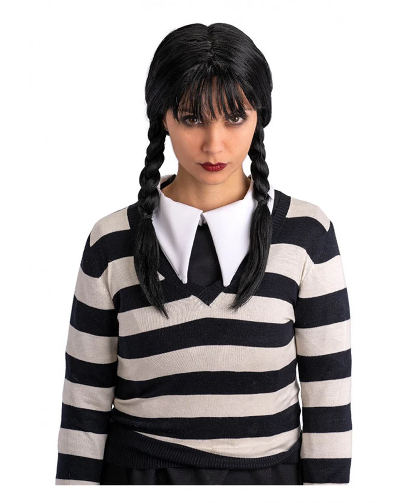 Gothic Girl Perücke mit Zöpfe & Pony